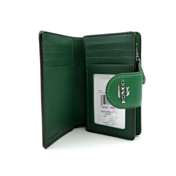 Coach Signature Tan Shamrock Medium Corner Zip Wallet NWT CW786 - Picture 3 of 5